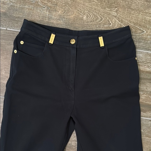 Chic St John Sport Black Trousers with Gold Details - Picture 1 of 12